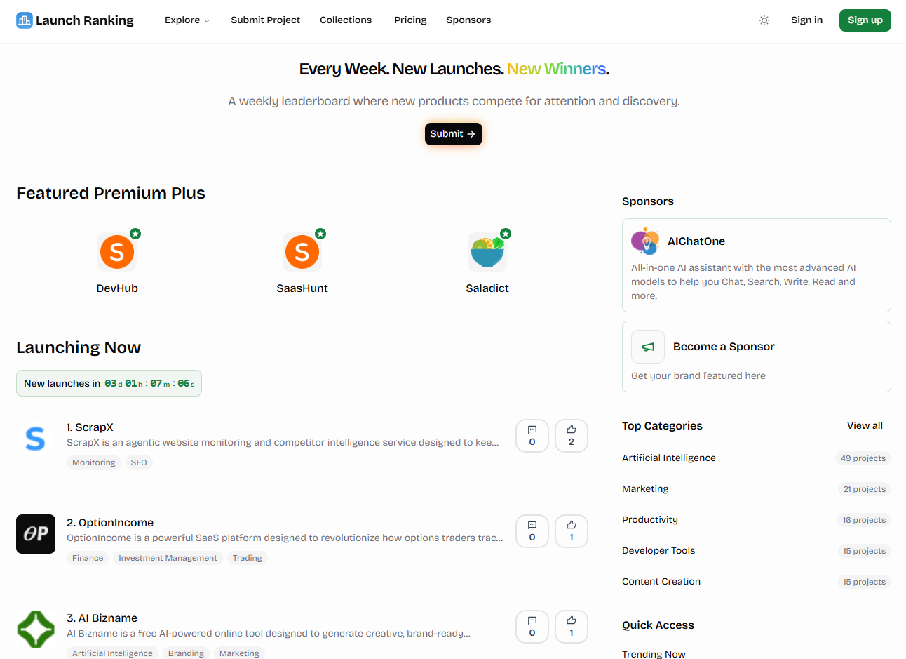 Launch Ranking preview