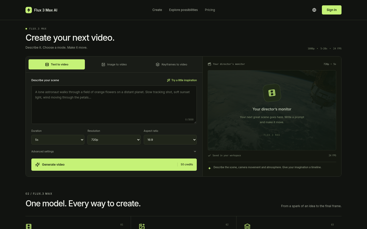 Flux 3 Max AI preview