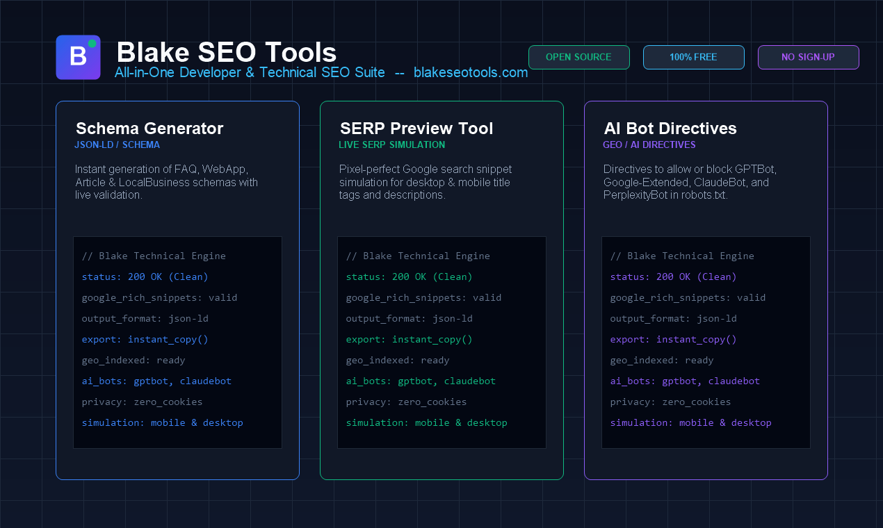 Blake SEO Tools preview