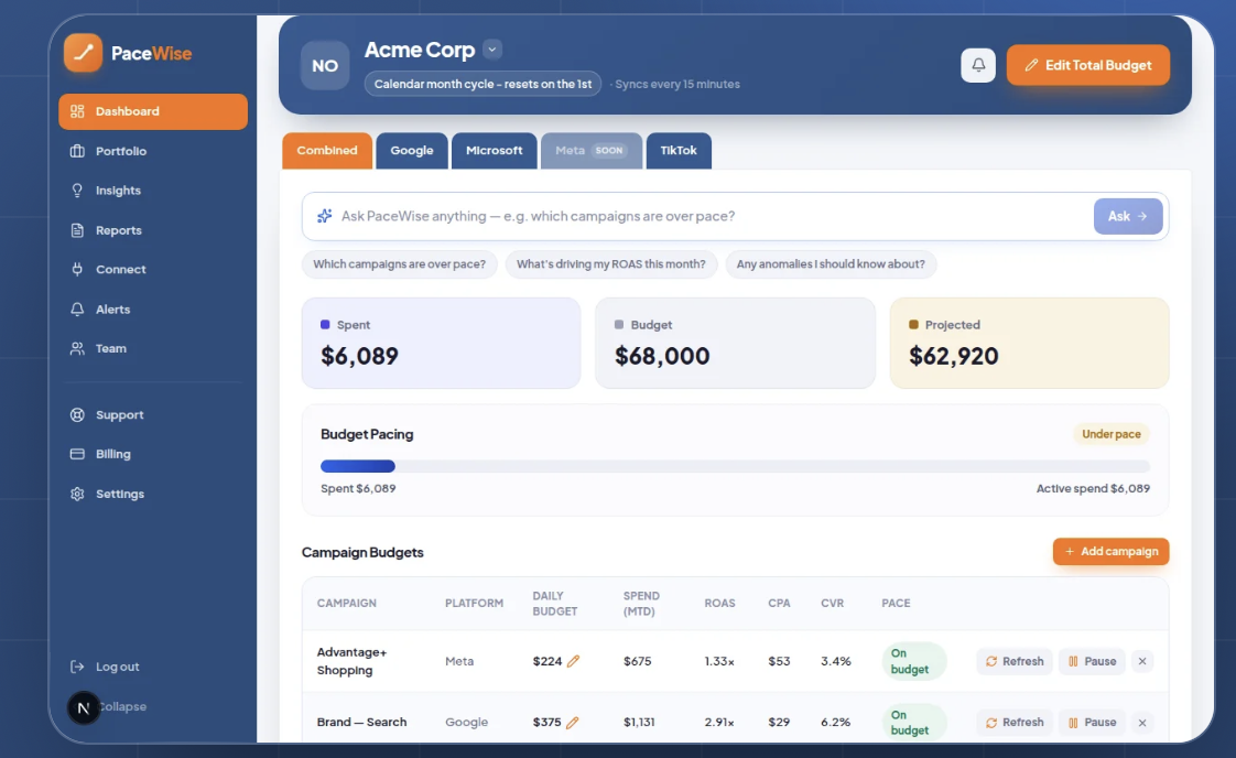 PaceWise preview