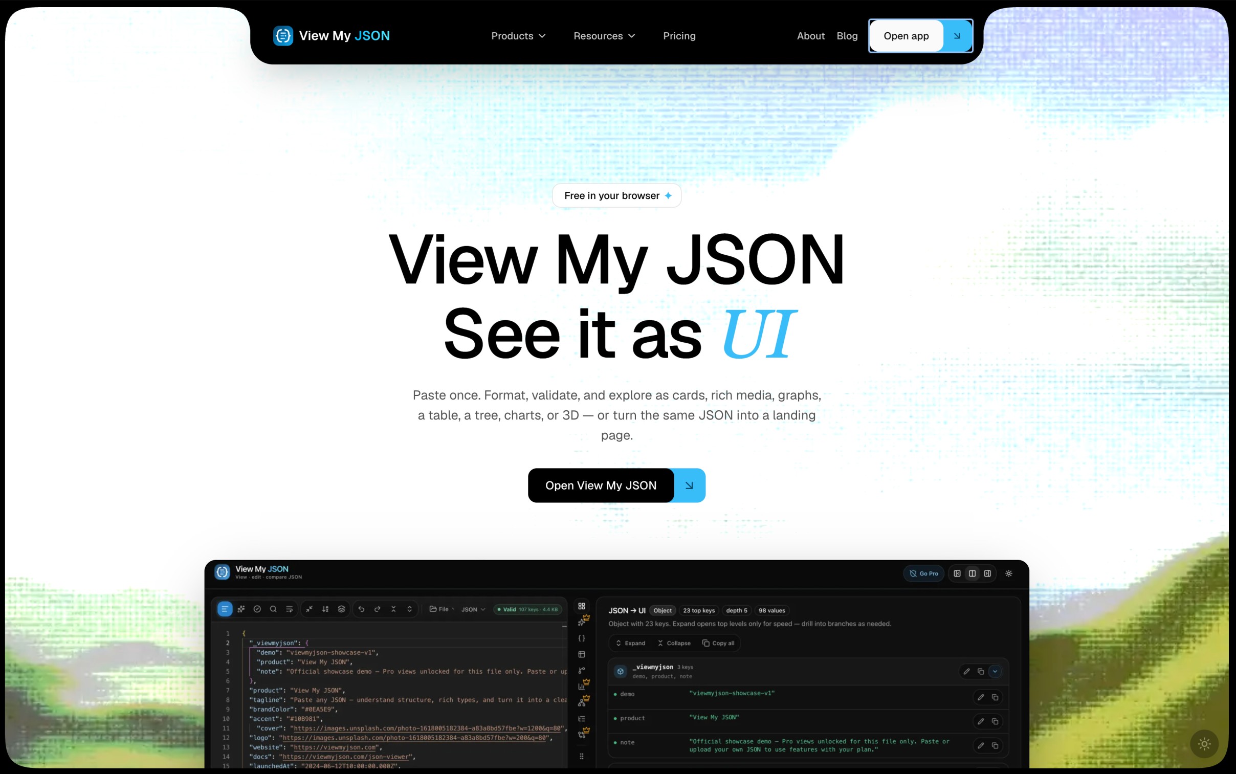 View My JSON preview