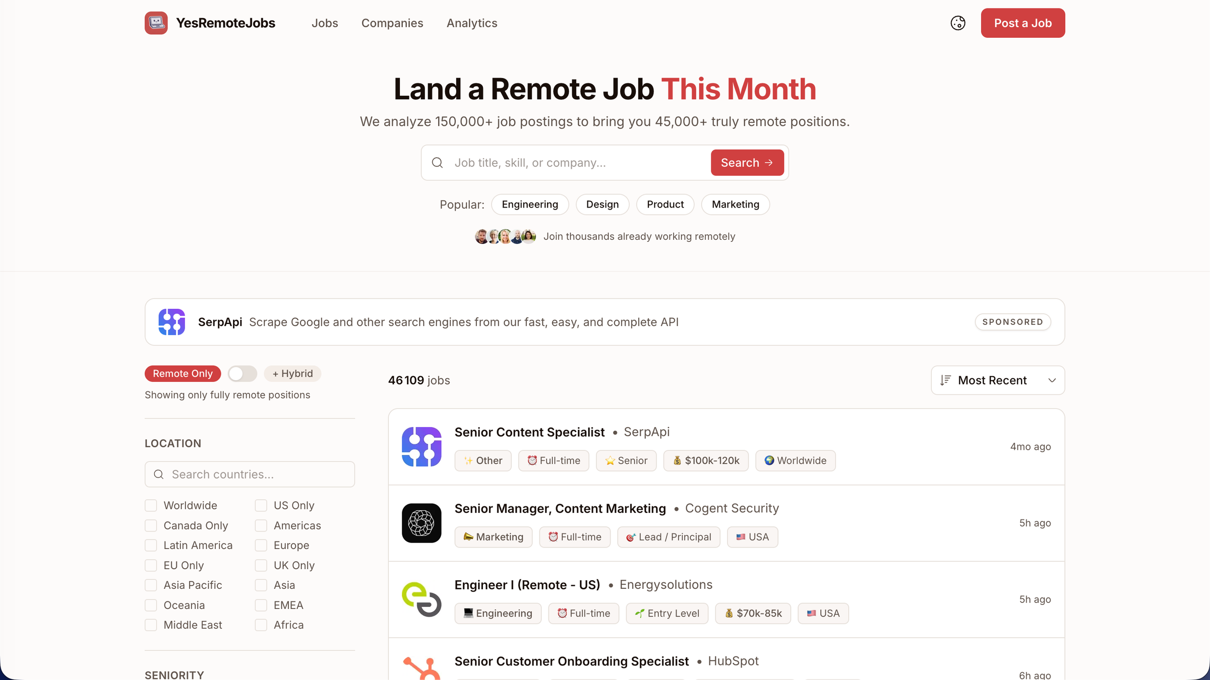 YesRemoteJobs preview