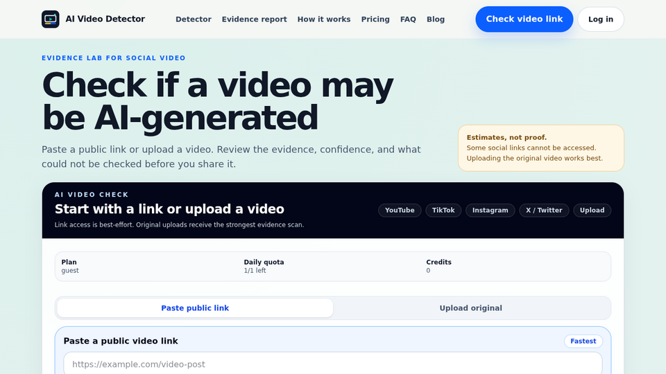 AI Video Detector preview