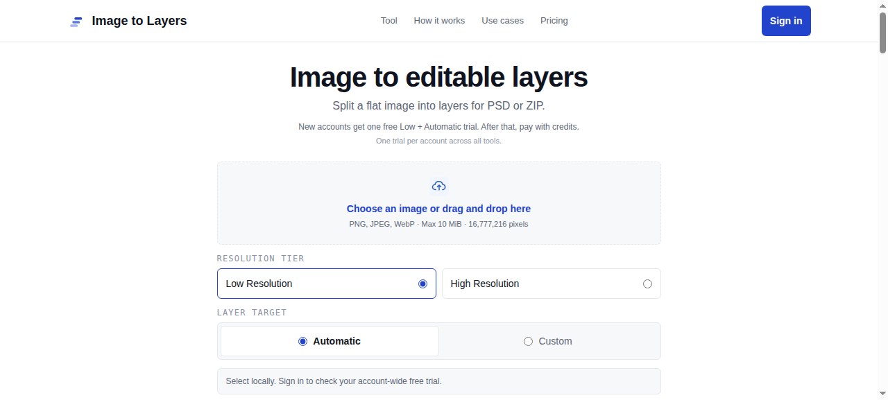 Image to Layers preview