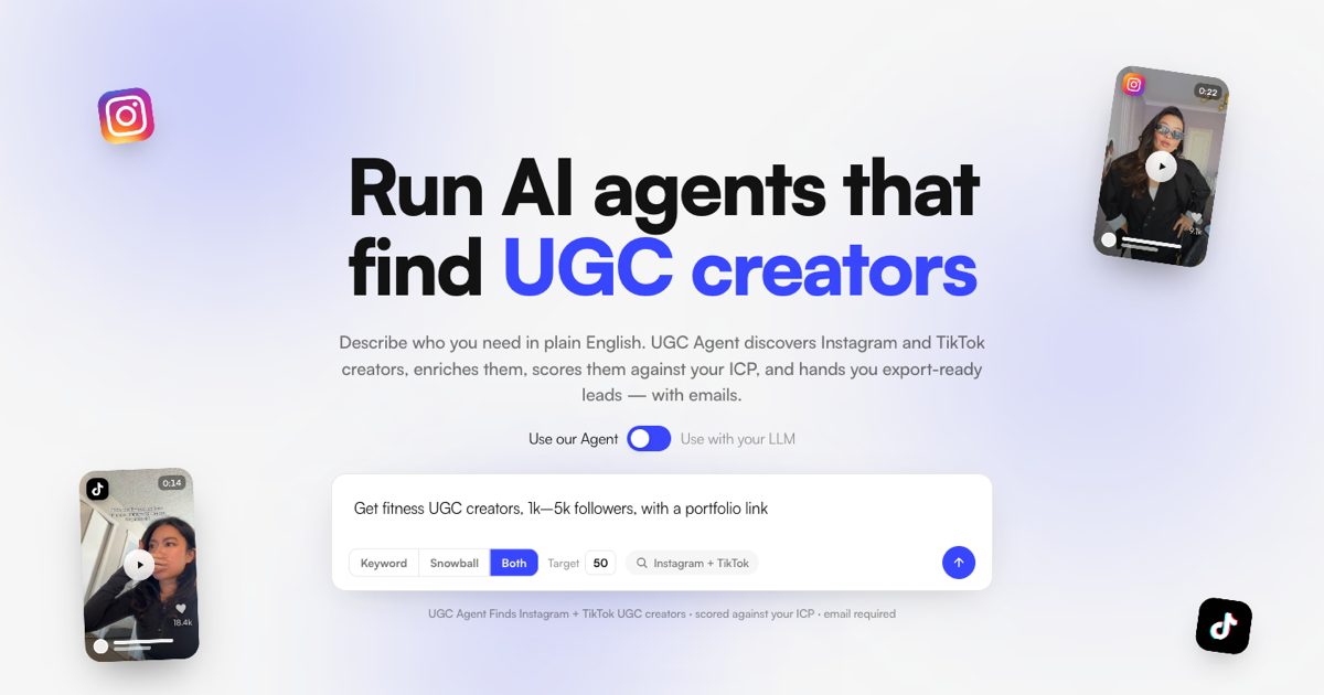 UGC Agent preview